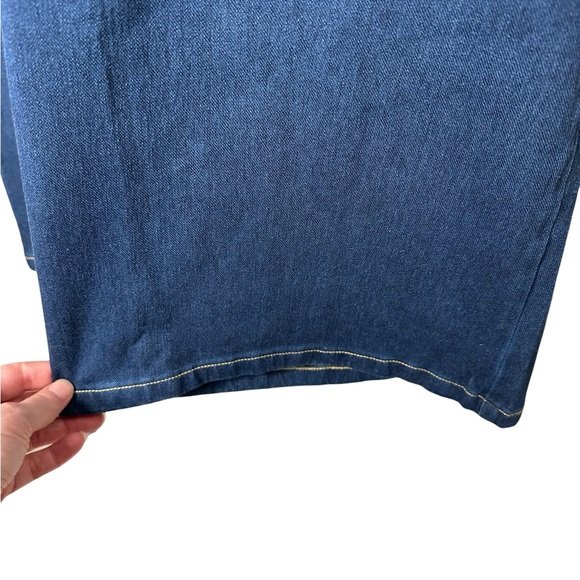 Halara Flex Asymmetric Wide Leg Jeans Size 2X Dark Wash Stretch New - Picture 7 of 8